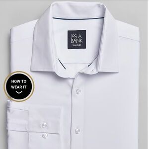 Jos. A. Bank Traveler® Performance Tailored Fit 4 Way Stretch Long Sleeve